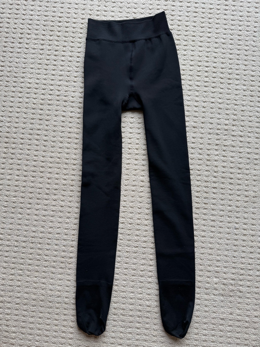 Cozy Black Fleece-Lined Thermal Leggings Tights XSmall